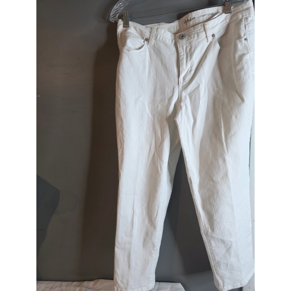 Style & Co White Curvy Capri Pants Size 12 Denim Cropped Jeans
